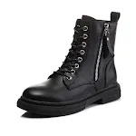 Botas femininas de cano curto primavera/outono com zíper lateral. Design versátil, tamanho grande. Perfeitas para combinar com tudo. — foto 10