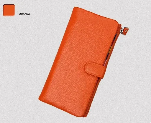 Title 19, Ladies Long RFID Anti-Scan Wallet Top Layer Lea...