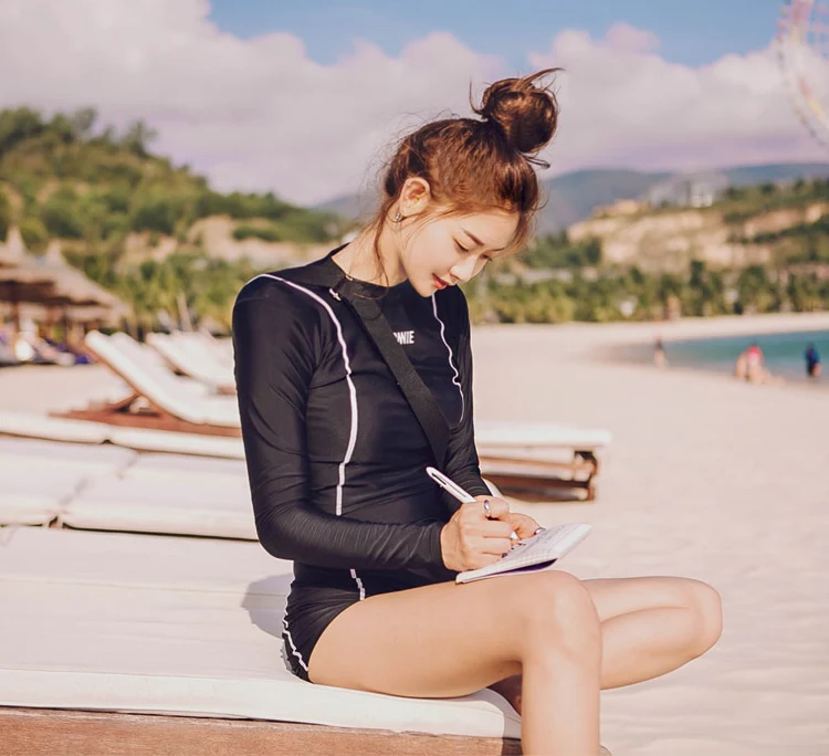 Conservative sunscreen long sleeve swimwear, providing comprehensive sun protection and coverage for a worry-free day at — photo 4