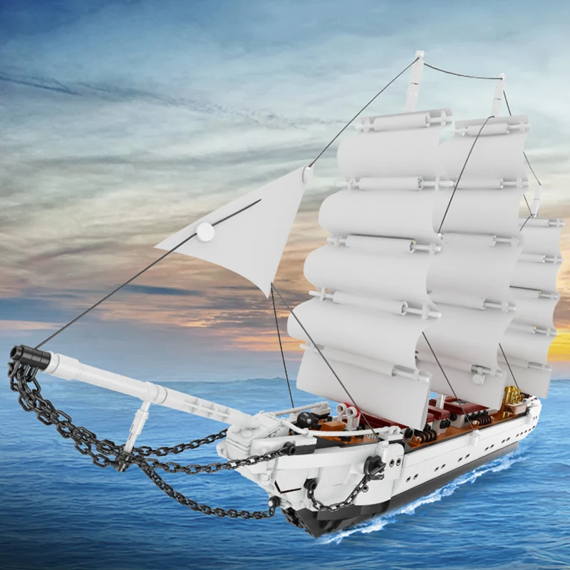Modelo de Barco a Vela Cisne Branco com 1672 peças. Blocos de construção DIY, brinquedos e presentes para crianças. Estimula a imaginação e a criatividade. — foto 3