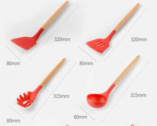 Title 13, Utensílios de cozinha de silicone com alça de m...