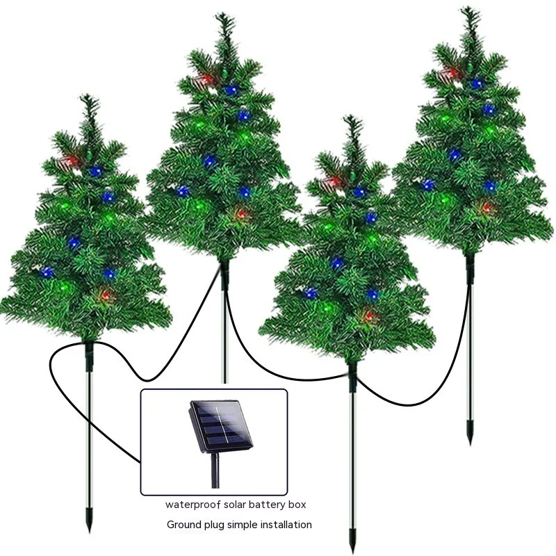 Solarne Drzewko Choinkowe Ozdoba Na Patio Na Zewnątrz Lampa Krajobrazowa Świąteczne Oświetlenie Energooszczędne Łatwa Instalacja — zdjęcie 11