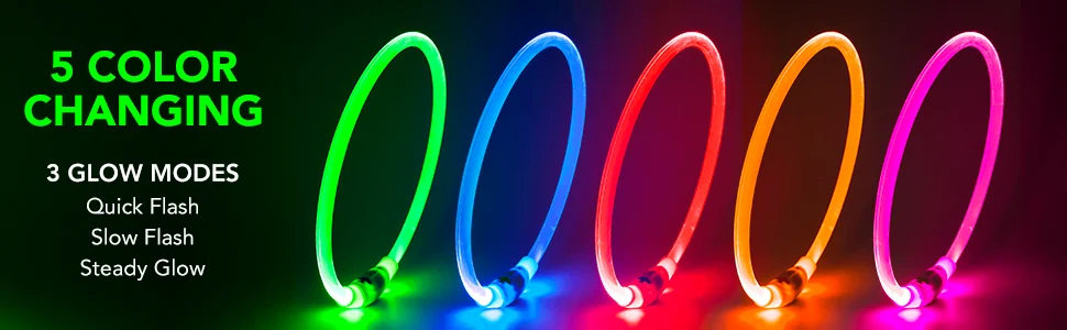 Title 3, LED Dog Collar USB Rechargeable Glowing Pet Col...