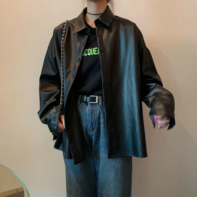 Title 2, British Fashion PU Loose Motorcycle Jacket, a s...