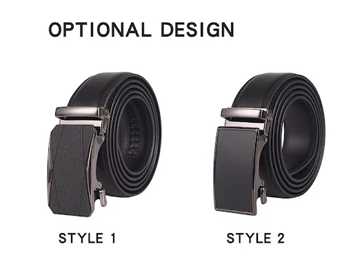 Title 7, Mens Leather Belt with Automatic Buckle, Two-l...
