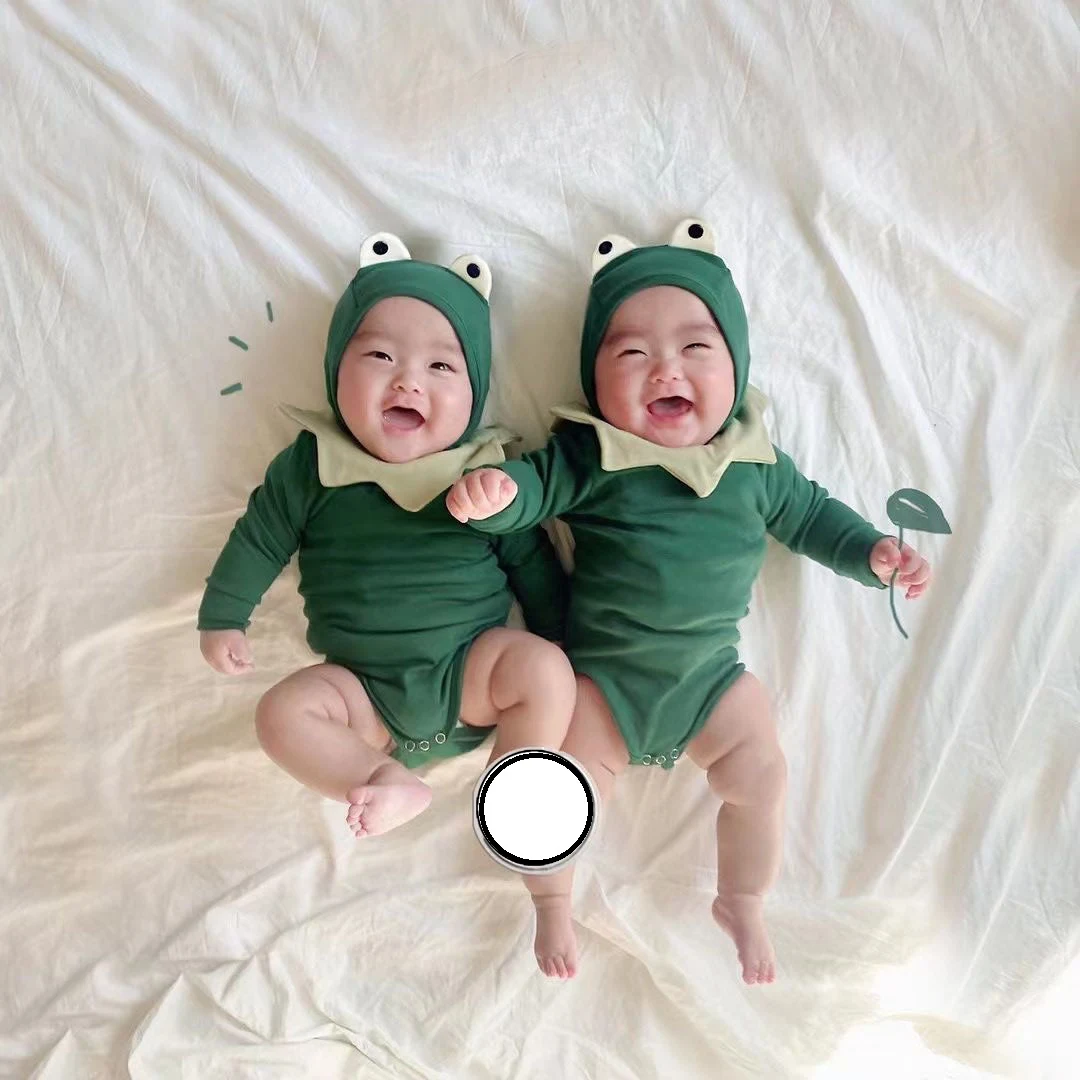 Conjunto de Duas Peças para Bebê Sapo Triangle Bag Fart Romper — Conforto e Diversão para seu Pequeno, Perfeito para o Dia a Dia! — foto 6