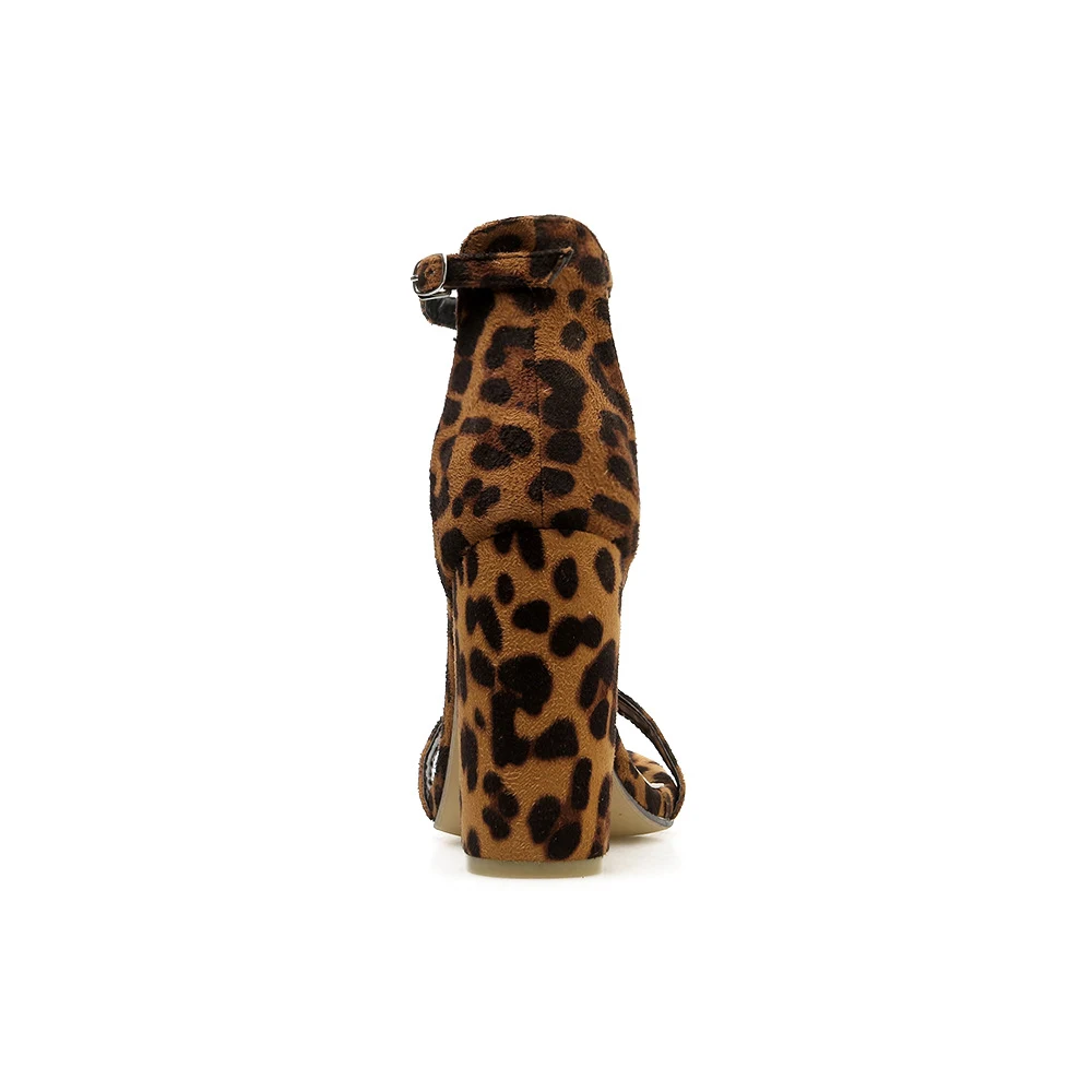 Title 12, Leopard print sandals with chunky heel