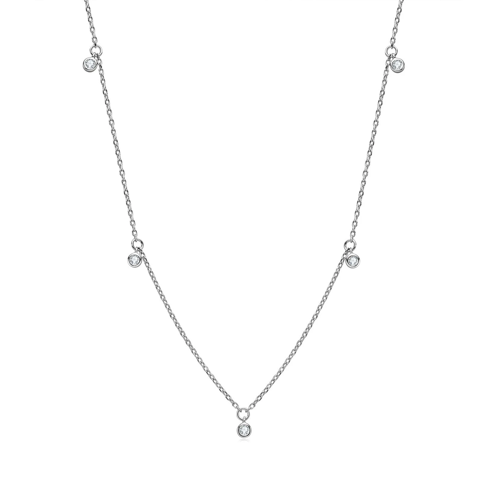 Corrente de clavícula S925 em prata esterlina com estrelas, um acessório elegante e delicado para realçar o seu decote com um brilho sutil. — foto 2