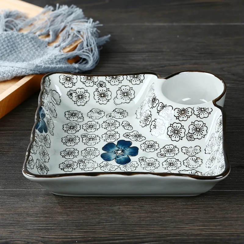 Prato Cerâmico para Dumpling com Molheira e Compartimentos Perfeito para Casa Sirva seus Pasteizinhos de Forma Prática e Elegante — foto 9
