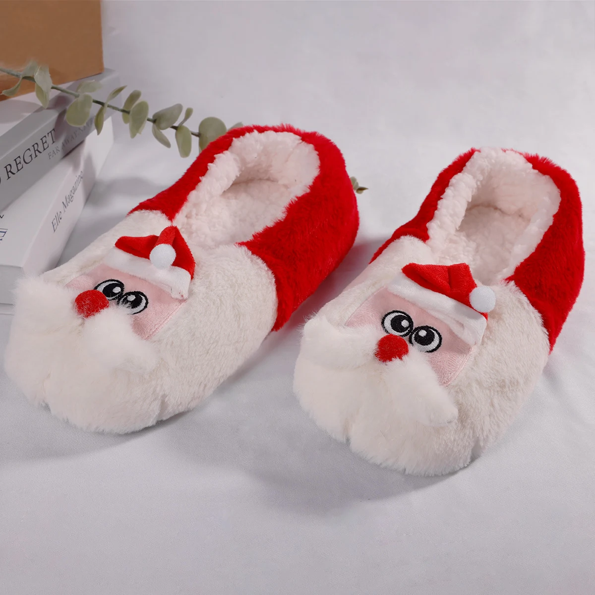 Title 8, Indoor Warm Christmas Series Cotton Slippers, s...