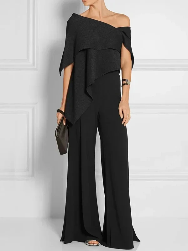 Autumn New Women's Elegant Casual Solid Color Asymmetric One-shoulder Top Perfect for Everyday Wear and Special Occasion — photo 1