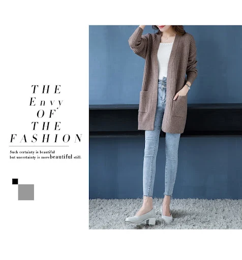 Title 15, Loose Knitted Shawl Versatile Sweater Coat for ...