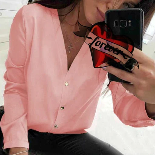 Title 4, Womens Long Sleeve Chiffon Shirt Lightweight a...