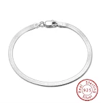 Pulseira de prata esterlina S925 com design de osso de cobra chato. Adicione um toque elegante ao seu visual diário ou para eventos especiais. — foto 9