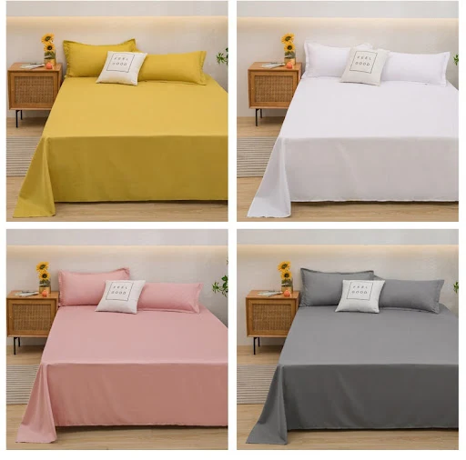 Title 5, Pure Color Comfort Skin-friendly Cotton Sheets ...