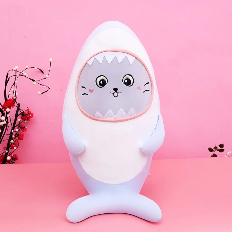 Novo Pelúcia de Tubarão Animais Marinhos. Macio e fofo. Ideal para abraçar e brincar. Presente perfeito para crianças e amantes do oceano. — foto 3