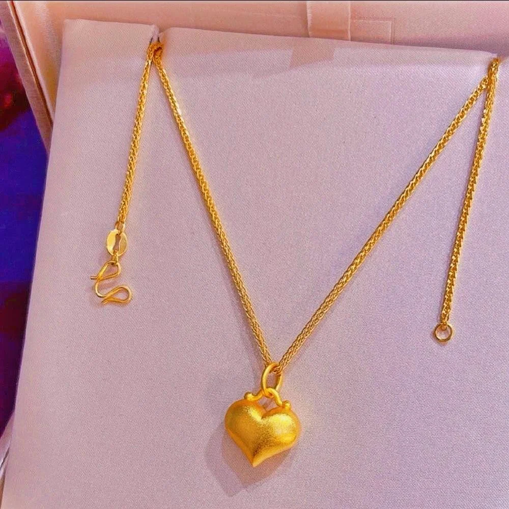 Title 3, Colar com pingente de coração de amor, latão ba...