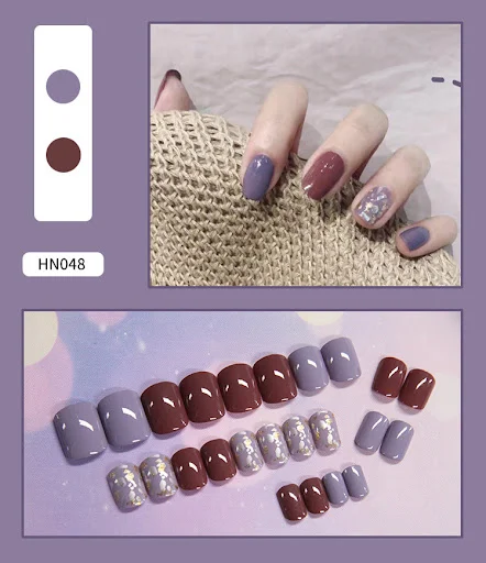 Title 33, Finished nail art fake nails, scrubbable and we...