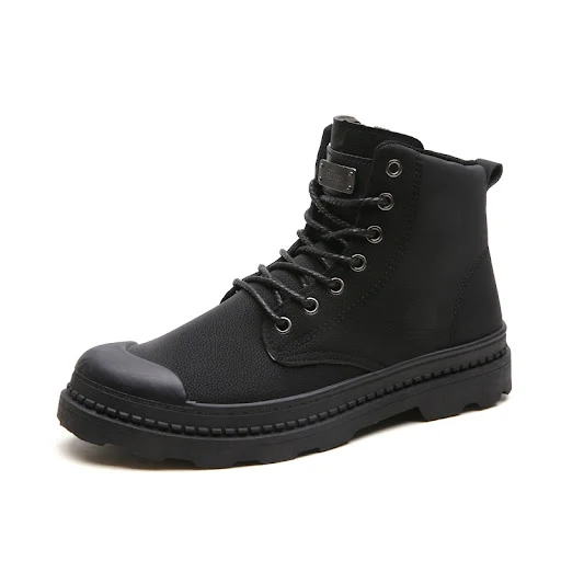 Title 4, High-top short casual leather boots for everyda...