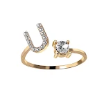 Anel ajustável com 26 letras iniciais novo design para mulheres Joia de moda simples e elegante, perfeito para presentear alguém especial. — foto 6