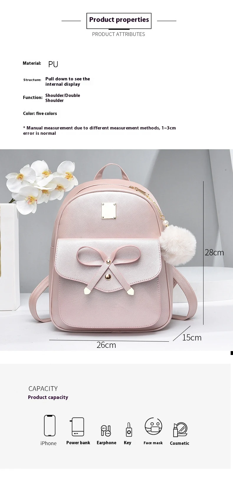 Title 1, Kit de bolsas femininas 3 em 1 com laço de PU, ...