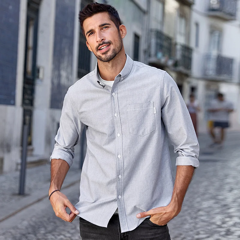 Title 6, Mens Autumn Simple Casual Business Cotton Shir...