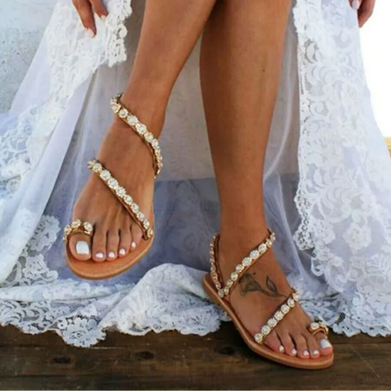Title 6, Ženske Sandale Mules Boho Plaža Cipele sa Cirko...