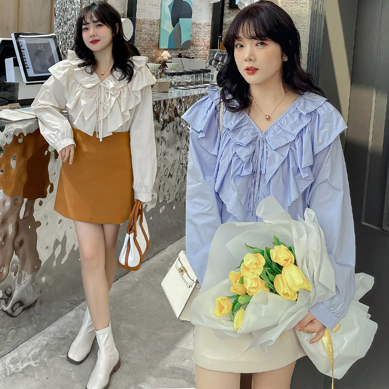 Title 7, Spring New Age-reducing Shirt With Fungus Collar