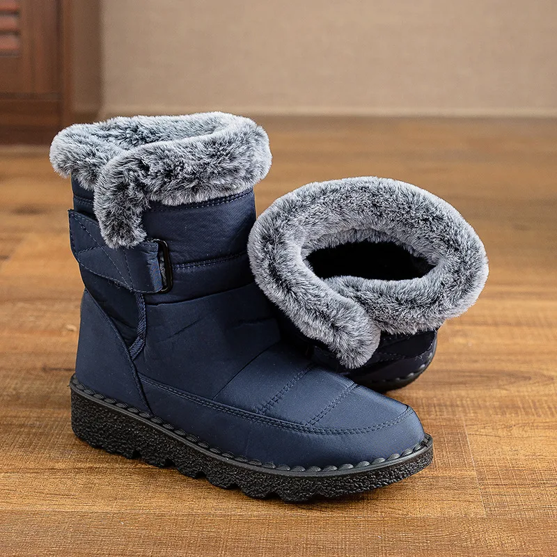 Botas térmicas plus size com forro de fleece, acolchoadas com algodão espesso, perfeitas para neve, conforto e calor extremo. — foto 2