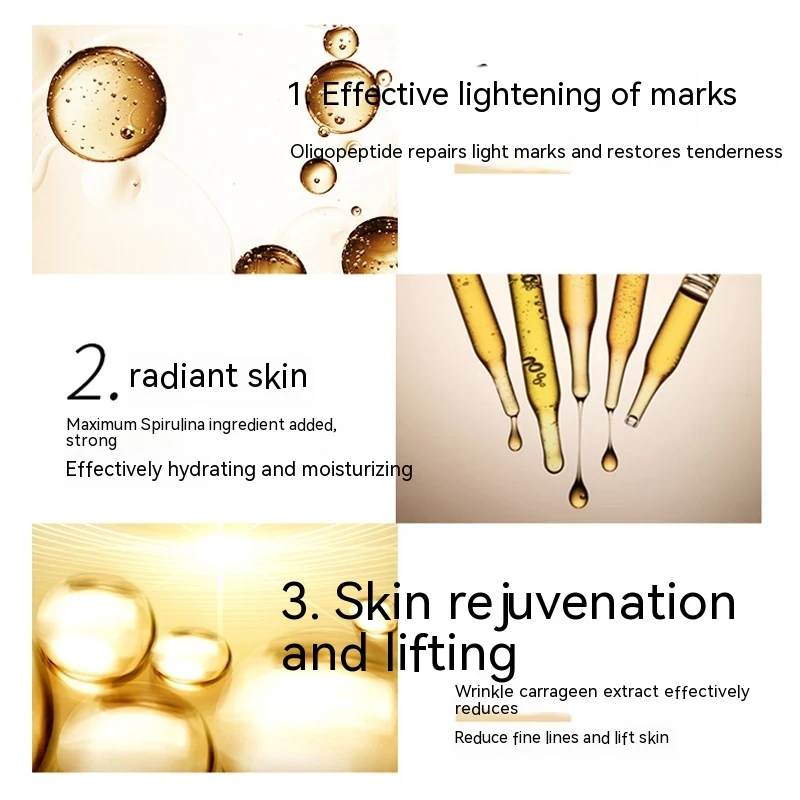 Feuchtigkeitsspendende, Straffende Gold-Kollagen-Maske für strahlende Haut. Reduziert Falten, sorgt für tiefe Hydratation und einen jugendlichen Teint. — foto 4