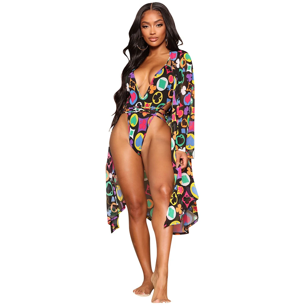 Title 7, Ladies two-piece swimsuit set with shawl, perfe...