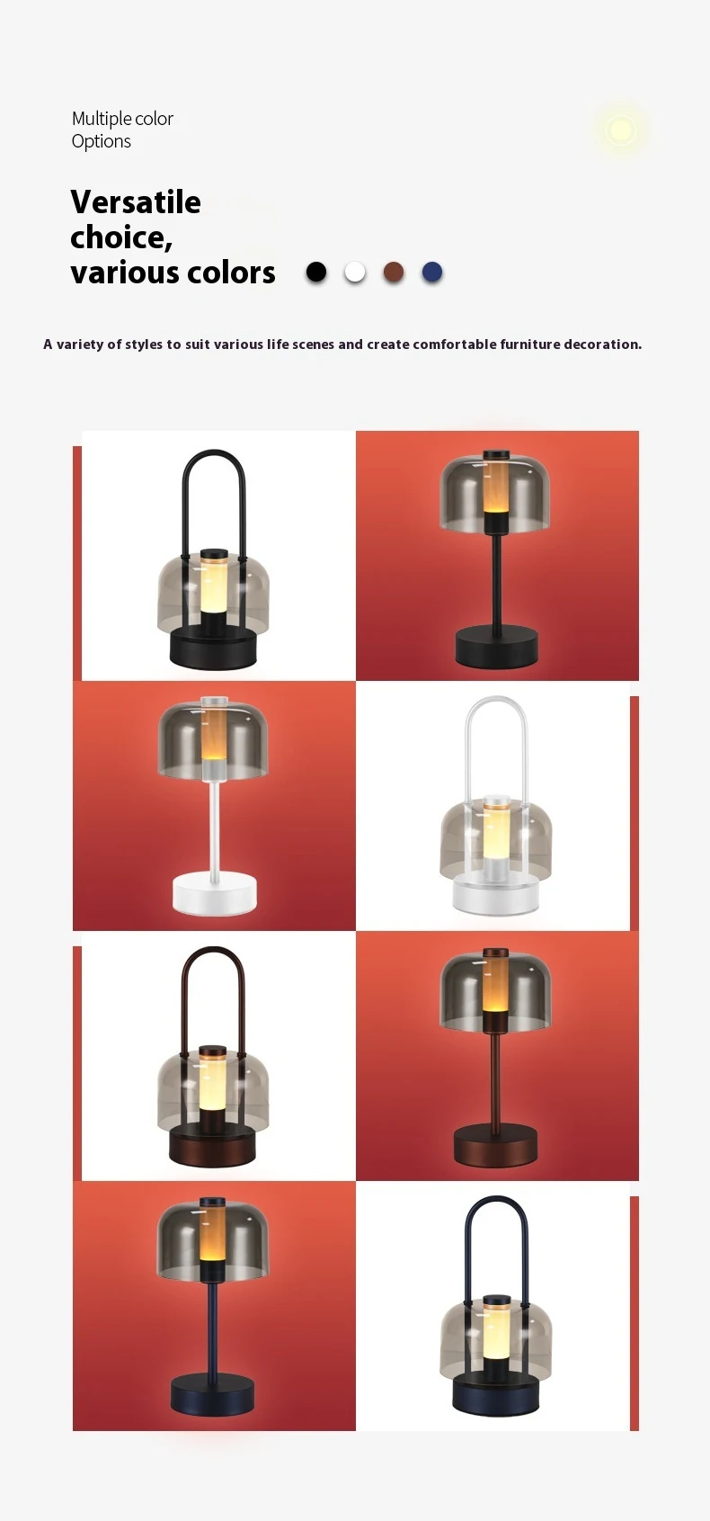 Title 4, Retro Outdoor Atmosphere Night Lighting Chargin...