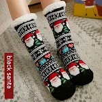 Warme winter huissokken, antislip, fleece gevoerd, dik, koraal fleece, halverwege de kuit, perfect voor slapen en ontspannen. — foto 11