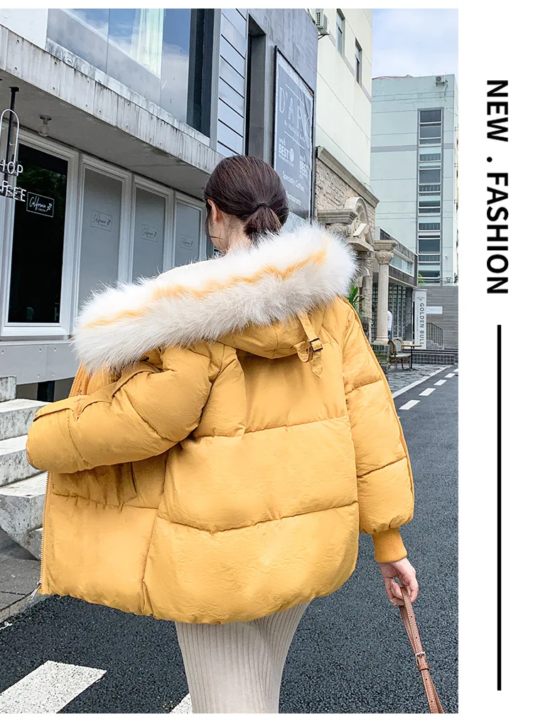 Title 13, Large fur collar cotton coat