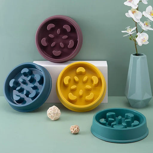 Pet Dogs and Cats Slow Food Bowl Puzzle Non-Choking Non-Slip Slow Feeder Thickened Plastic Plate Bowl Pet Feeding Bowl — photo 2