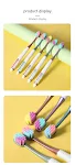 Escova de dentes familiar com cabeça larga e cerdas duplas macias, cores variadas, ideal para uma limpeza suave e eficaz. Kit completo. — foto 5