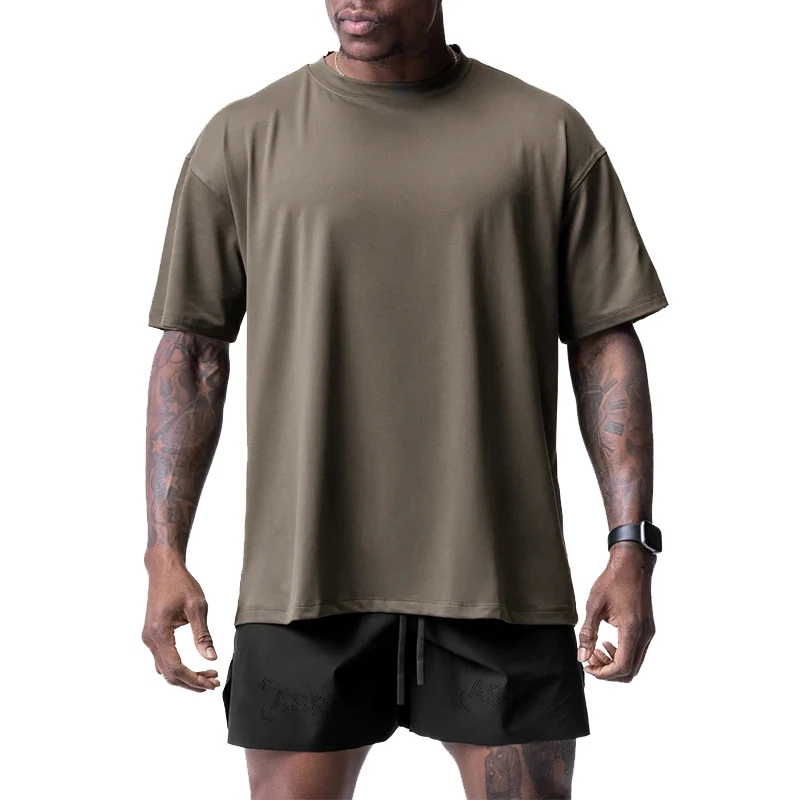 Camiseta de manga corta y cuello redondo suelto para hombre, ideal para un look casual y cómodo en cualquier ocasión. — foto 9