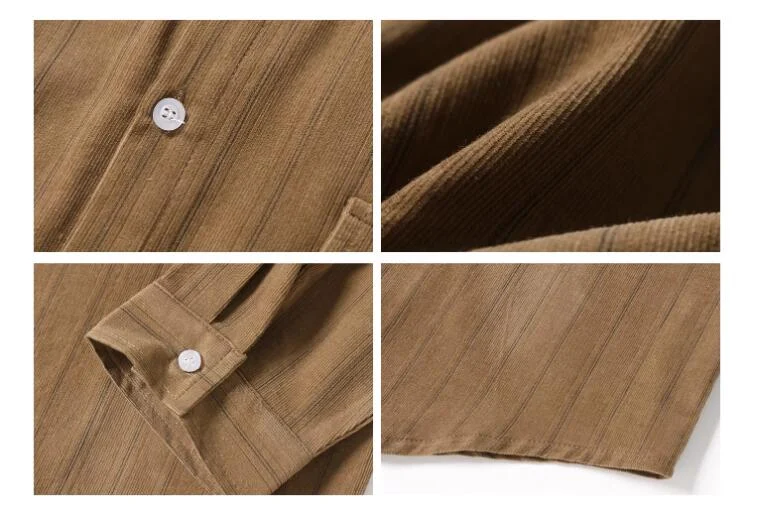 Title 7, Camisa solta listrada vintage de outono, ideal ...