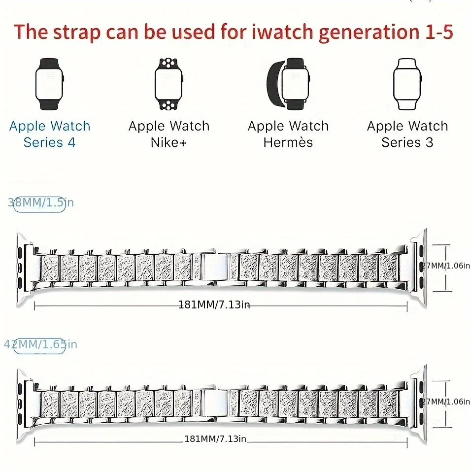 Title 5, Metal Diamond-encrusted Watch Band for luxuriou...