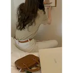 Women's Solid Color Round Neck Loose And Slim Short Sleeve T-shirt — photo 3