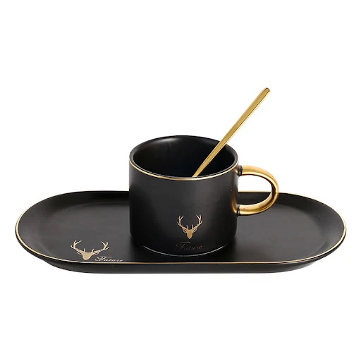 Title 4, Ceramic Coffee Cup and Saucer Set Elevate your ...