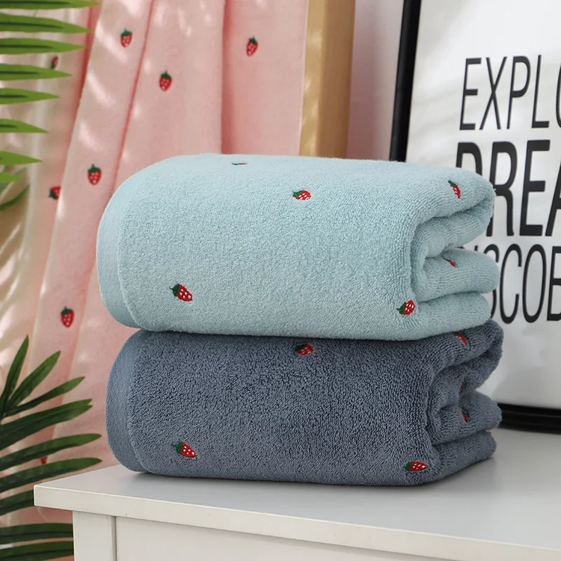 Title 6, Strawberry Embroidered Cotton Towel Enjoy the s...