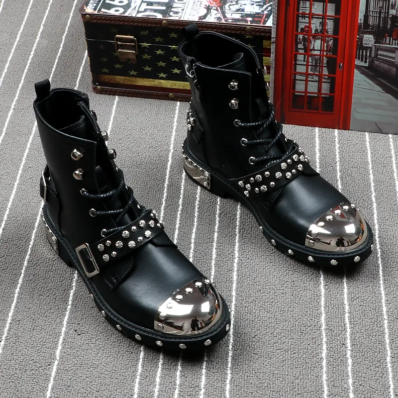 Title 5, Studded Flat Heel Mens Round Toe Viscose Marti...
