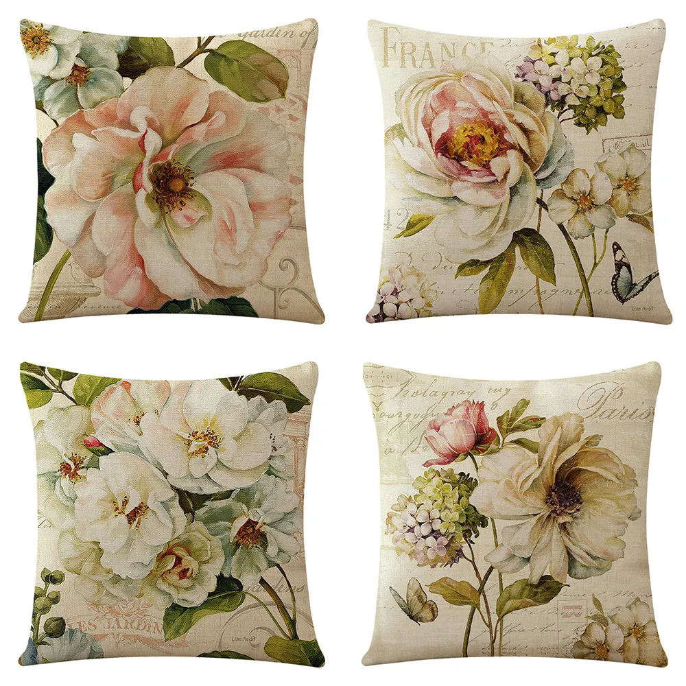 Capa de almofada de linho Flowers And Plants Ocean Series, para noites de sono tranquilas, macia e fresca, com tema oceânico. — foto 11