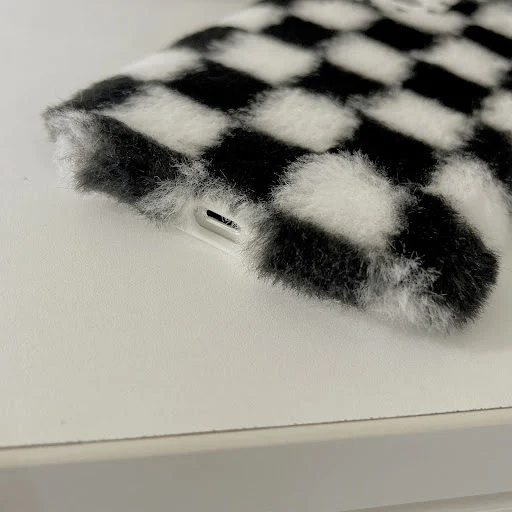 Title 4, Plush Simple Black And White Cell Phone Case Sh...