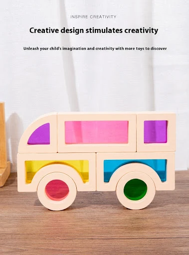 Title 2, Rainbow Blocks Acrylic Transparent Splicing Cre...