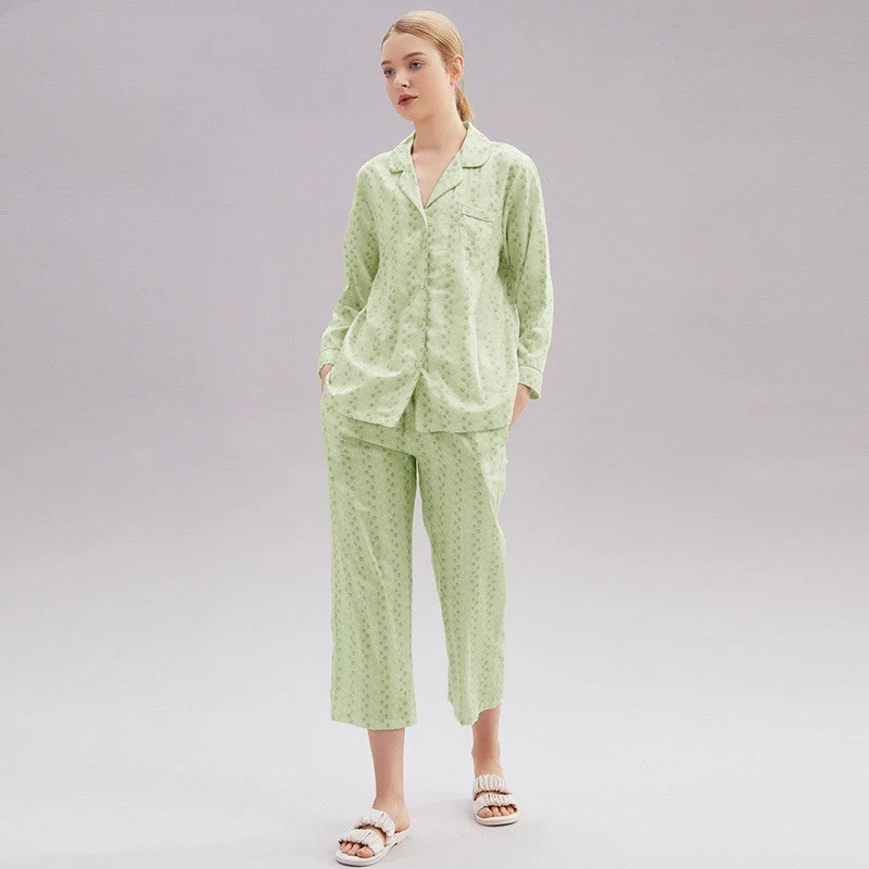 Pigiama donna cotone Primavera maniche lunghe Homewear sottile Nuovo Morbido e leggero per notti serene e riposanti — foto 6