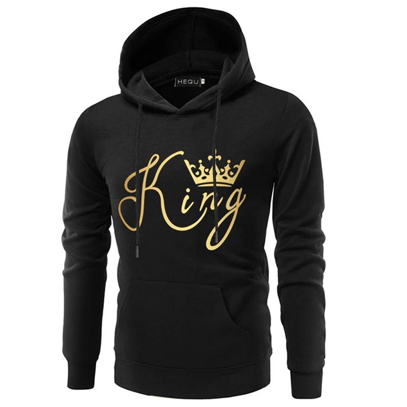 Title 10, KING QUEEN Hooded Couple Print Sweatshirt