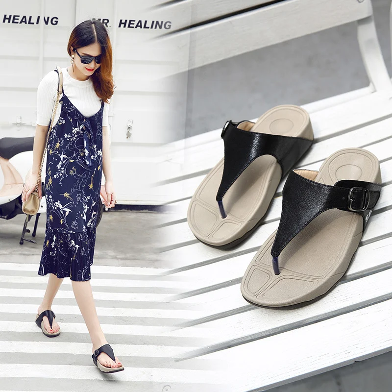 Damen Beach Seaside Plateau Flip Flops mit Schnalle, perfekt für Strand und Meer, bieten Komfort und einen modischen Look. — foto 6