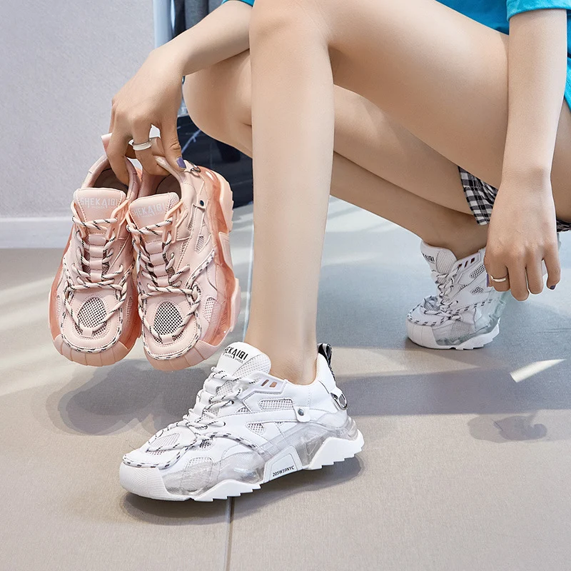Women's Daddy Shoes, New Trend Thick-soled Mesh Breathable Sneakers, providing comfort and style for everyday wear. Perf — photo 1